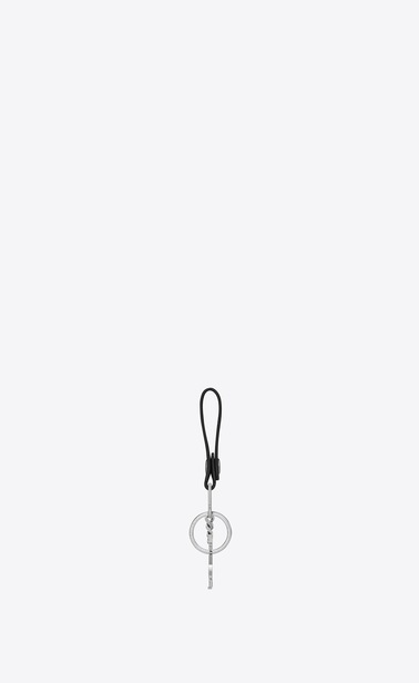 Monogram key ring in smooth leather
